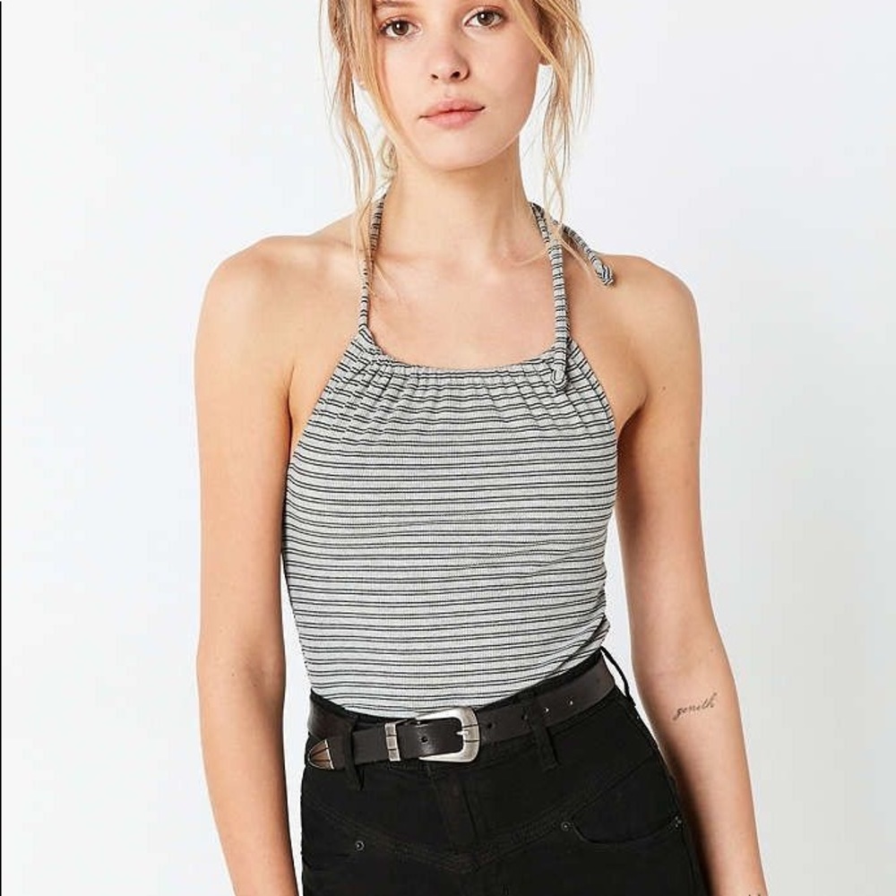 Urban striped halter top